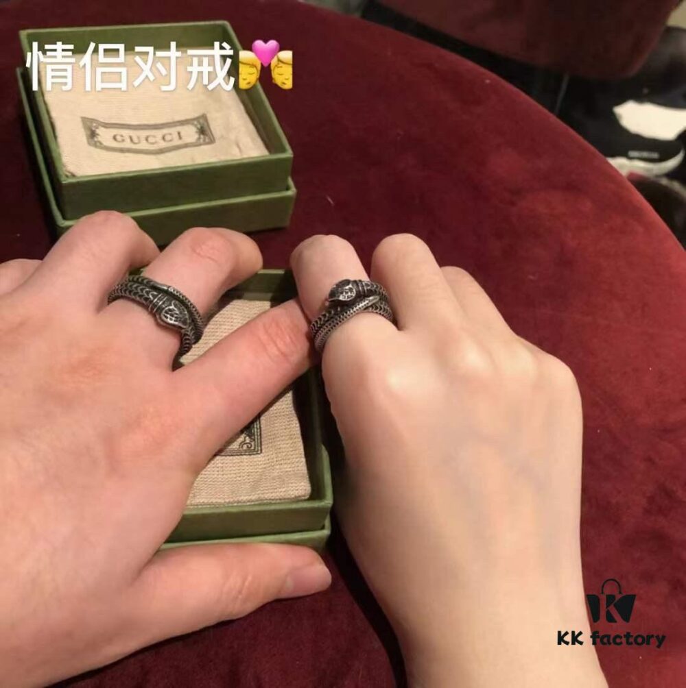 692ff29e99f2d84055c8d9be Valentine's Gift ❤️ Gucci Garden Series Sterling Silver Snake Couple Ring