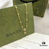Gucci Gucci 925 Sterling Silver Double G Floral 18K White Gold Diamond Necklace