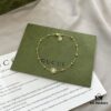 Gucci Gucci 925 Sterling Silver Double G Floral 18K White Gold Diamond Bracelet