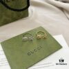 Gucci Gucci 925 Sterling Silver Double G Floral Ring with 18K White Gold and Diamond