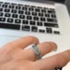 Gucci Gucci 925 Sterling Silver GG Light Gray Marble Pattern Enamel Ring