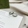 Gucci Gucci 925 Sterling Silver GG Logo Light Gray Marble Enamel Ring