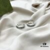 Gucci Gucci 925 Sterling Silver GG Logo Light Gray Marble Enamel Ring