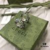 Gucci 925 Sterling Silver Double G Daisy Turquoise Pink Shell Ring