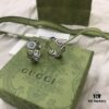 Gucci 925 Sterling Silver Double G Daisy Turquoise Pink Shell Ring