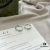 Gucci Gucci New Arrival 925 Sterling Silver Green Enamel Interlocking Double G Ring