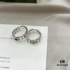 Gucci Gucci New Arrival 925 Sterling Silver Green Enamel Interlocking Double G Ring