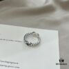 Gucci 925 Sterling Silver Double G Interlocking Narrow Ring