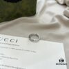 Gucci 925 Sterling Silver Double G Interlocking Narrow Ring