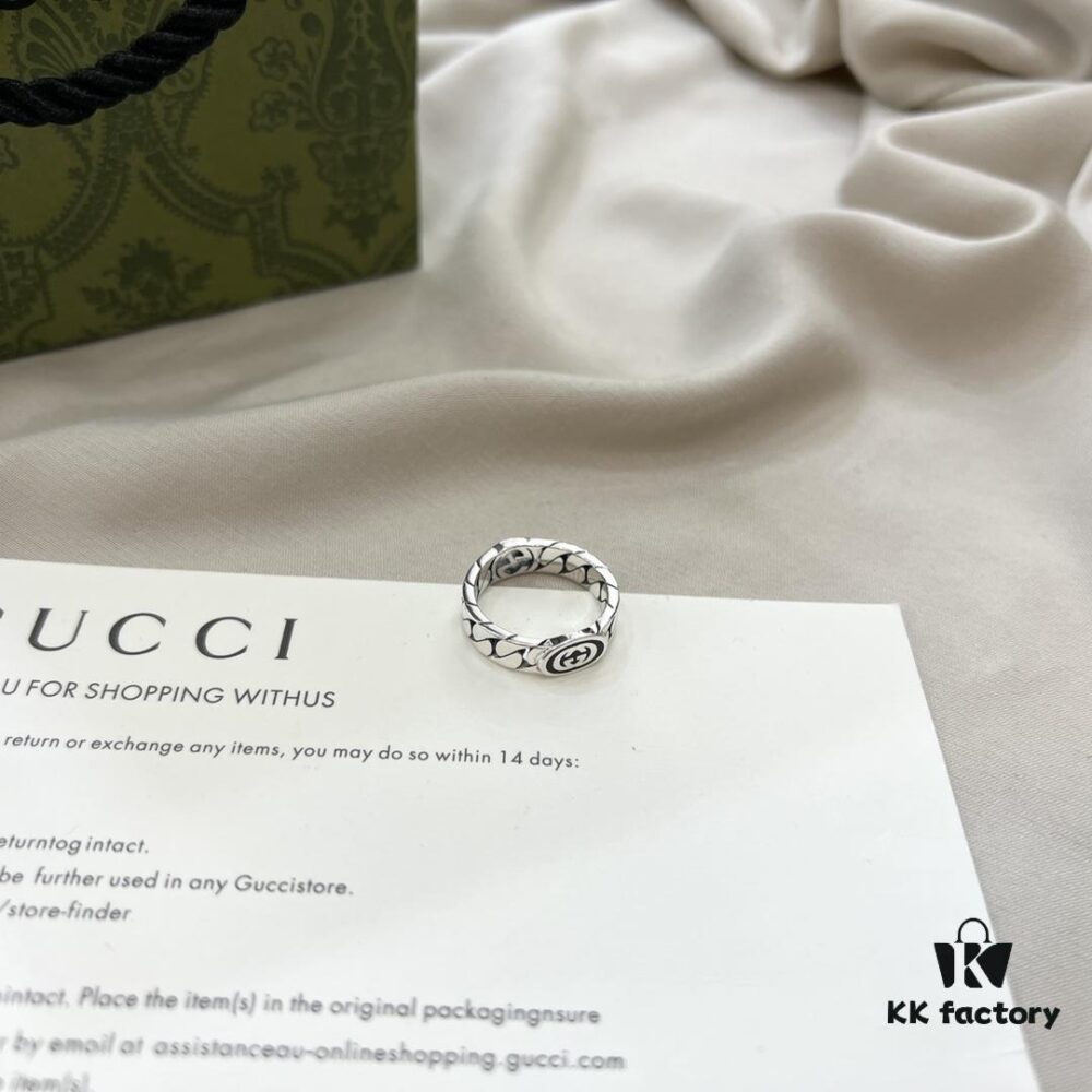 692ff2ce99f2d84055c8da28 Gucci 925 Sterling Silver Double G Interlocking Wide Ring
