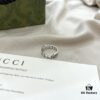 Gucci 925 Sterling Silver Double G Interlocking Wide Ring