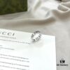 Gucci 925 Sterling Silver Double G Interlocking Wide Ring