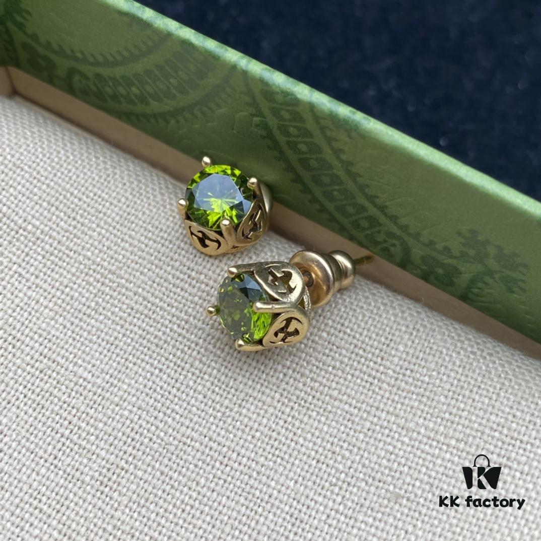 692ff2f399f2d84055c8da63 Gucci Double G Diamond-Paved Elegant Vintage Stud Earrings