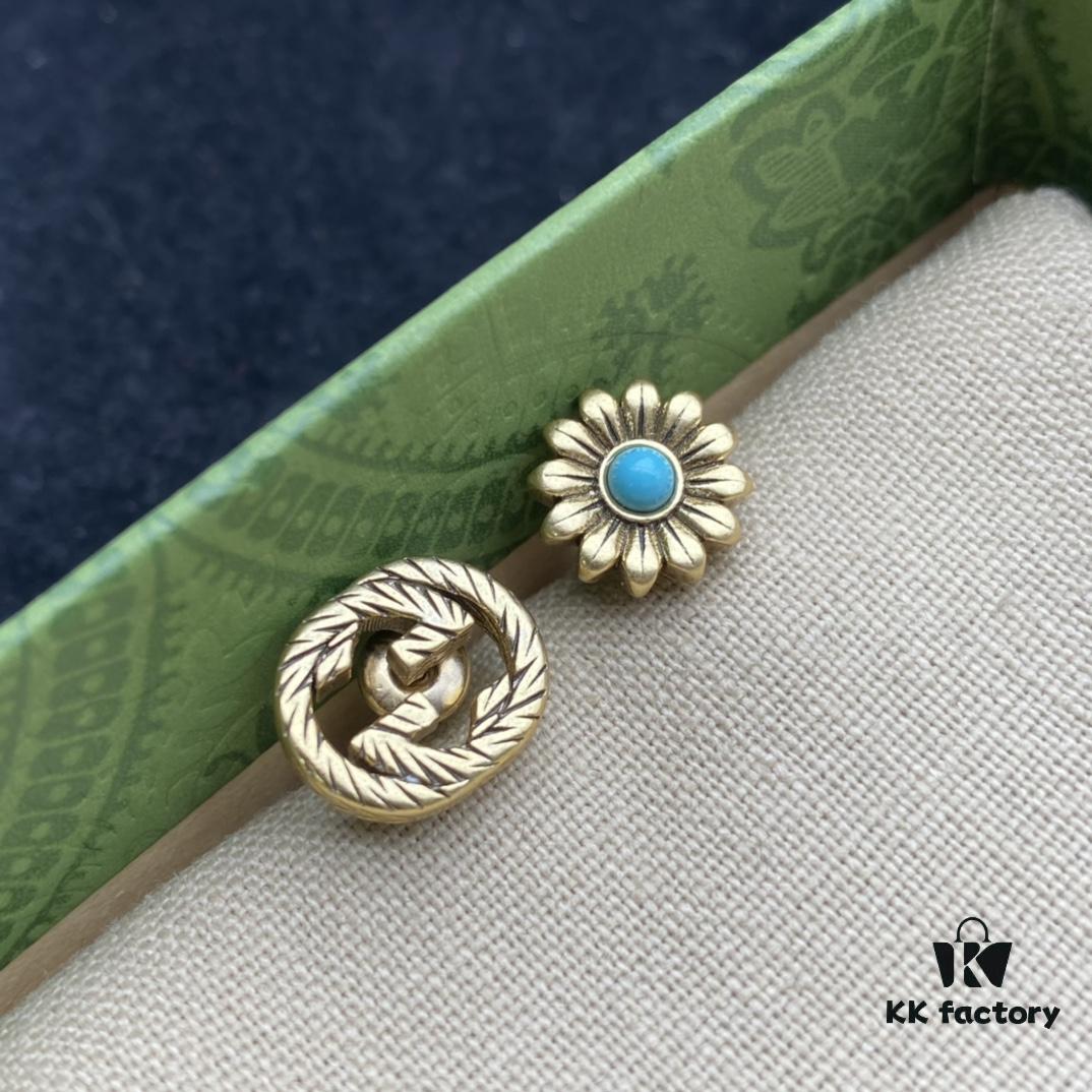 692ff2f699f2d84055c8da68 Gucci GG Diamond-Paved Floral Vintage Stud Earrings