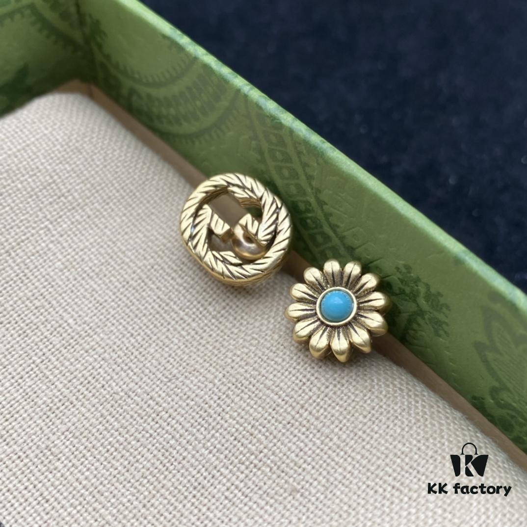 692ff2f699f2d84055c8da6a Gucci GG Diamond-Paved Floral Vintage Stud Earrings
