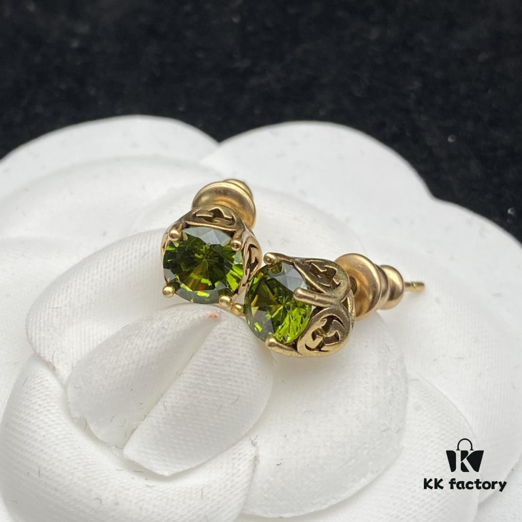 692ff30e99f2d84055c8da8f Gucci Double G Diamond-Paved Elegant Vintage Stud Earrings