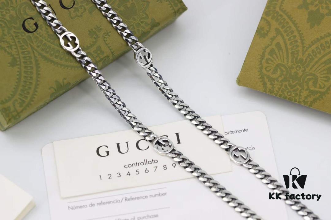 692ff31499f2d84055c8da9a New Arrival💗 Gucci Interlocking Black Enamel Double G Chain Necklace 5354280