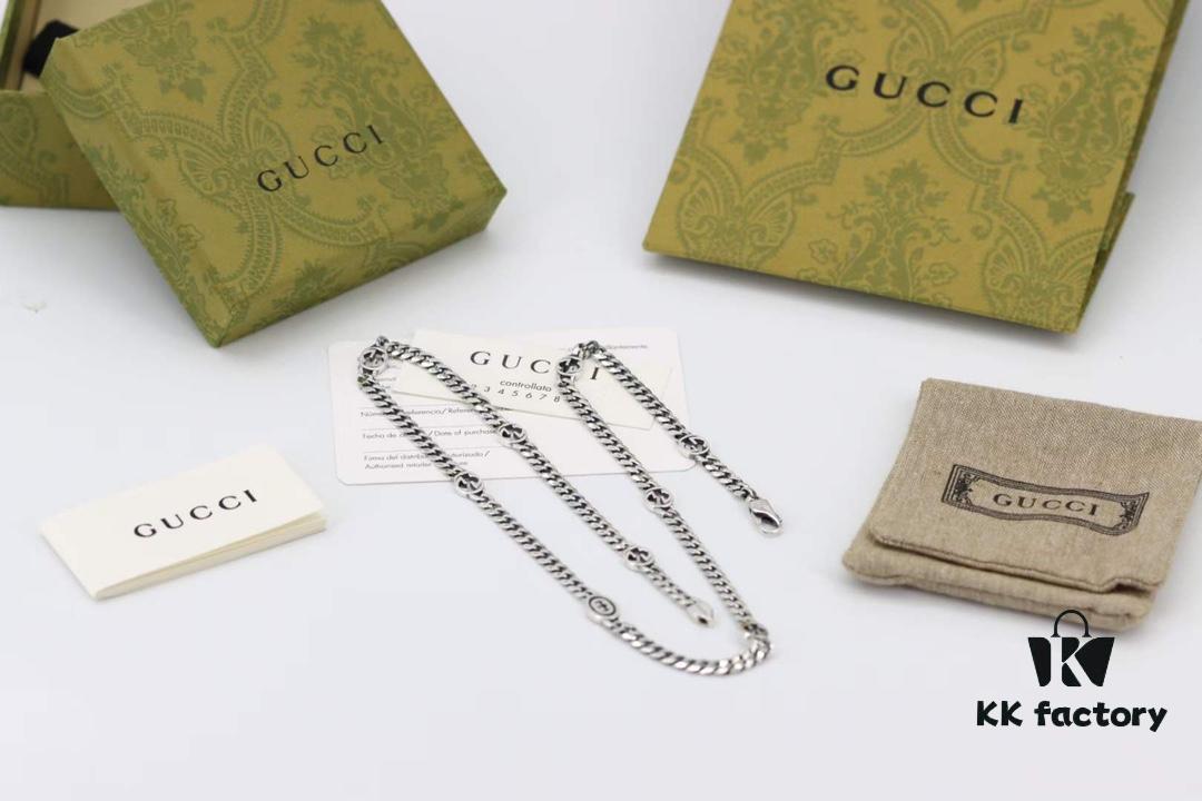 692ff31599f2d84055c8da9b New Arrival💗 Gucci Interlocking Black Enamel Double G Chain Necklace 5354280