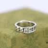New Arrival💗 Gucci Interlocking Wide Black Enamel Double G Ring in Sterling Silver. 5351120