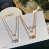 692ff33599f2d84055c8dad7 FRED Fred Double Layer Horseshoe Single Diamond Necklace in Rose Gold and White Gold
