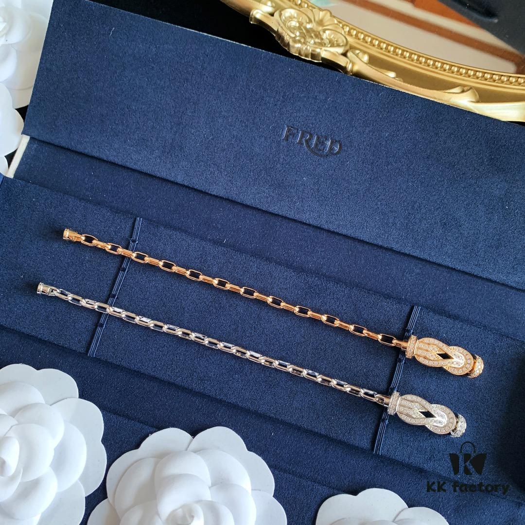 692ff33699f2d84055c8dadb New Arrival! 1:1 Precision Crafted Fred Double C Horse Hoof Clasp Bracelet in Rose Gold and White Gold, Fully Encrusted Micro-Paved Diamond Buckle, Must-Have Fashion Item for Influencers and Trendsetters