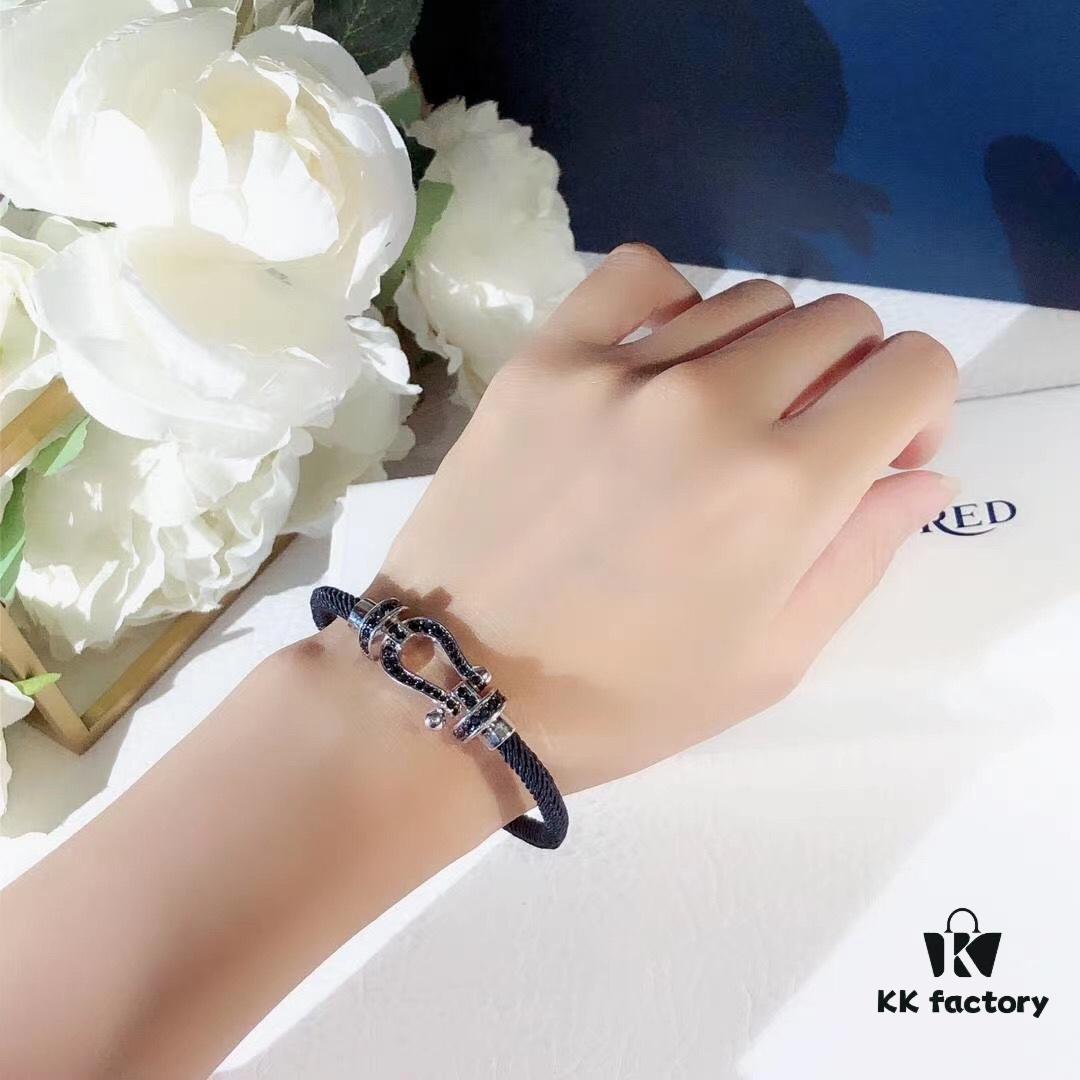 692ff33a99f2d84055c8dae3 New Arrival! Fred Force 10 Bracelet, Luxury Fashion Statement, 18K Gold Electroplated Stainless Steel with Full Diamond-Set Horseshoe Clasp