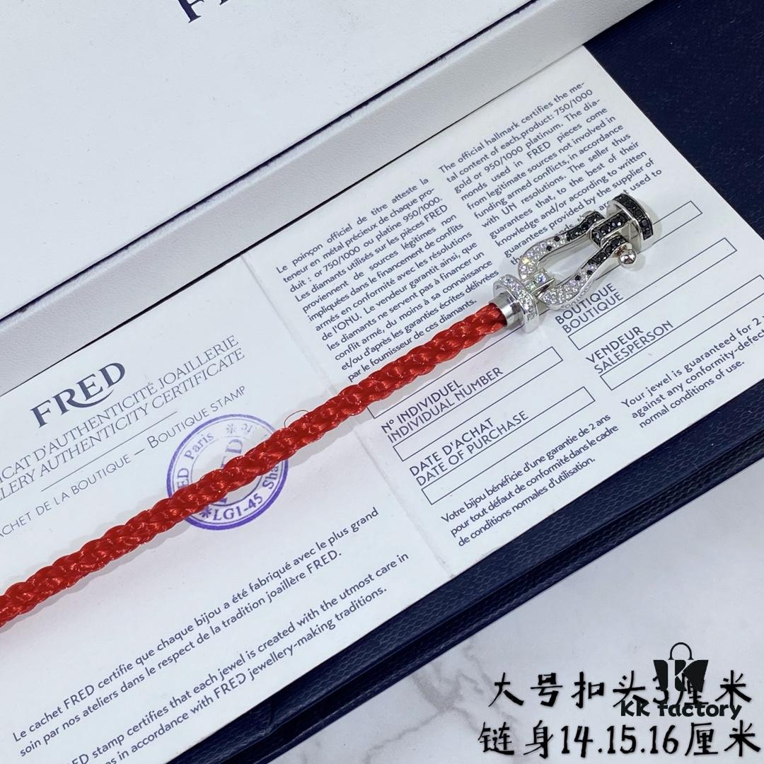 692ff34a99f2d84055c8dafc V Gold Material + Large Red Cord. 💥 New Arrival ❤️ Hot 🎉 Fred Large Red Cord White Gold Black Diamond Buckle Bracelet 👉🏻 Luxury Fashion Elegant Design, High-End Custom Jewelry with Thickened 18K Gold Plating and Precision Micro-Inlay, Must-Have Item for Influencers and Fashion Enthusiasts