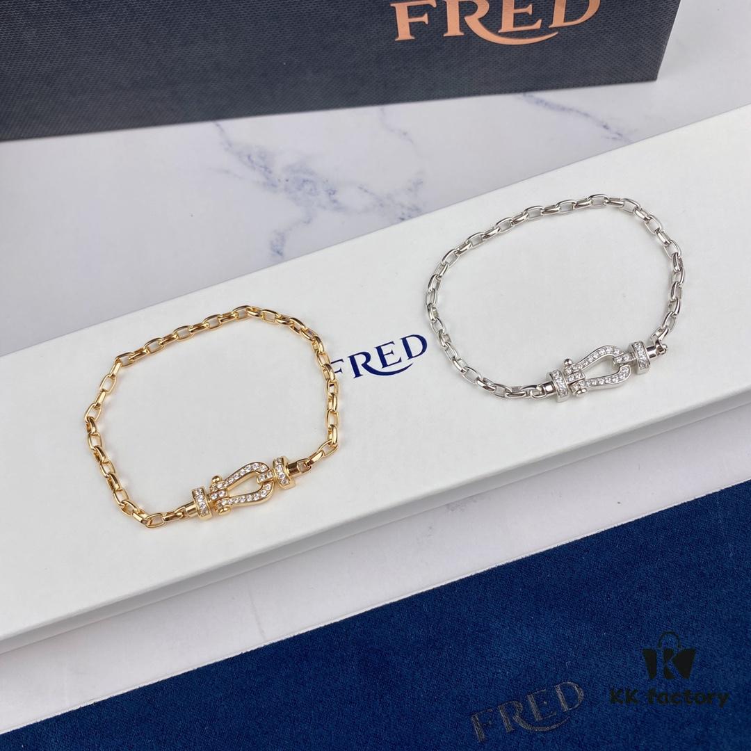 692ff34e99f2d84055c8db05 New 925 Sterling Silver Luxury Buckle Bracelet by Fred, Micro-Paved 18K Gold Plated, Thickened Platinum Rose Gold Fashion Designer Jewelry