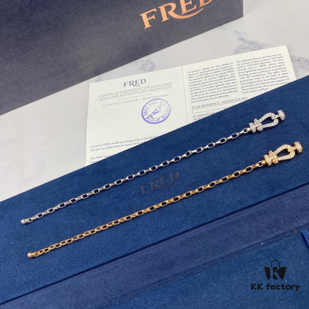 692ff35199f2d84055c8db08 New 925 Sterling Silver Luxury Buckle Bracelet by Fred, Micro-Paved 18K Gold Plated, Thickened Platinum Rose Gold Fashion Designer Jewelry
