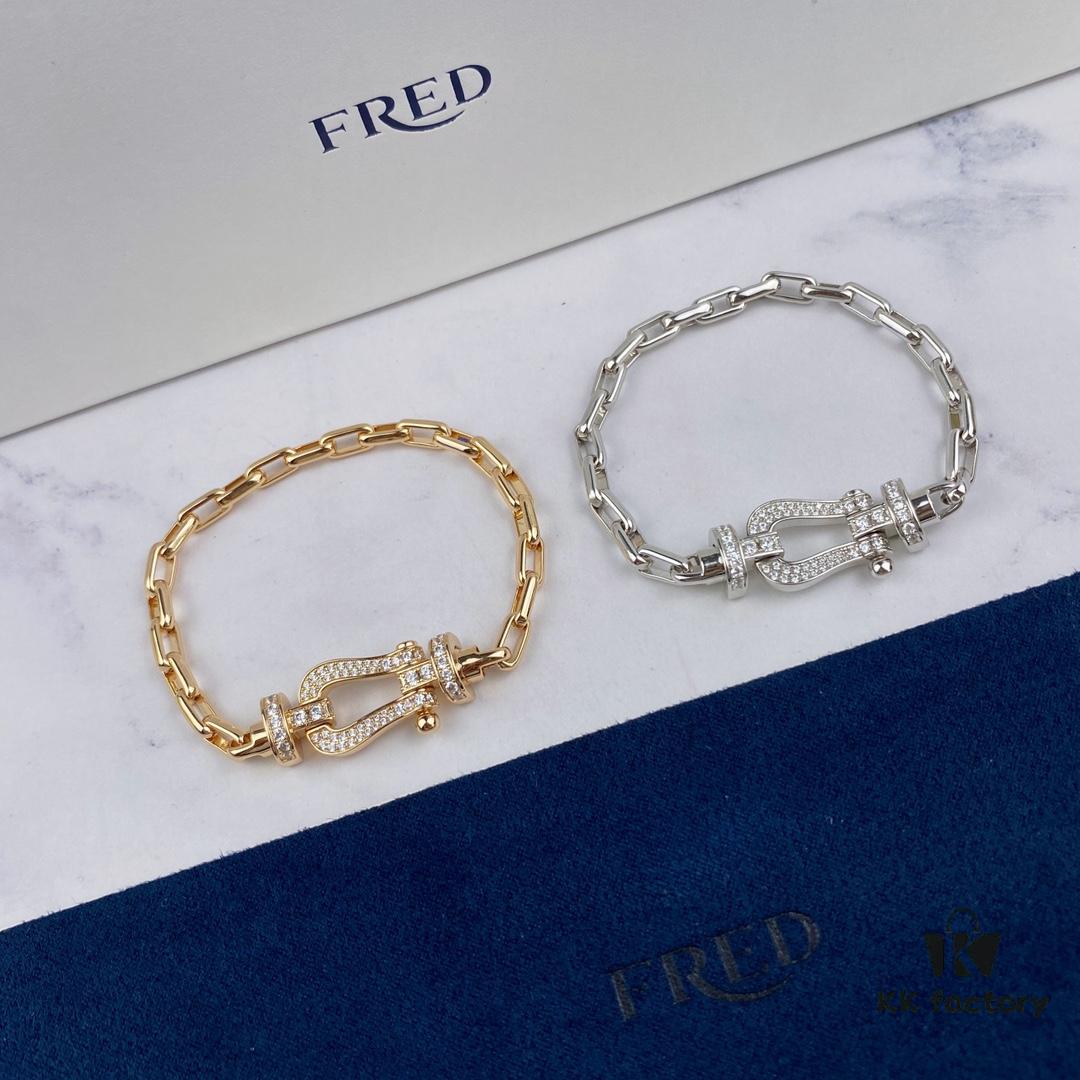 692ff35499f2d84055c8db10 New Arrival! Fred Large Buckle Bracelet – High-End Custom Pure Silver, Thickened 18K Gold Plated, Precision Micro-Pave, Fashion Statement Piece in Platinum and Rose Gold