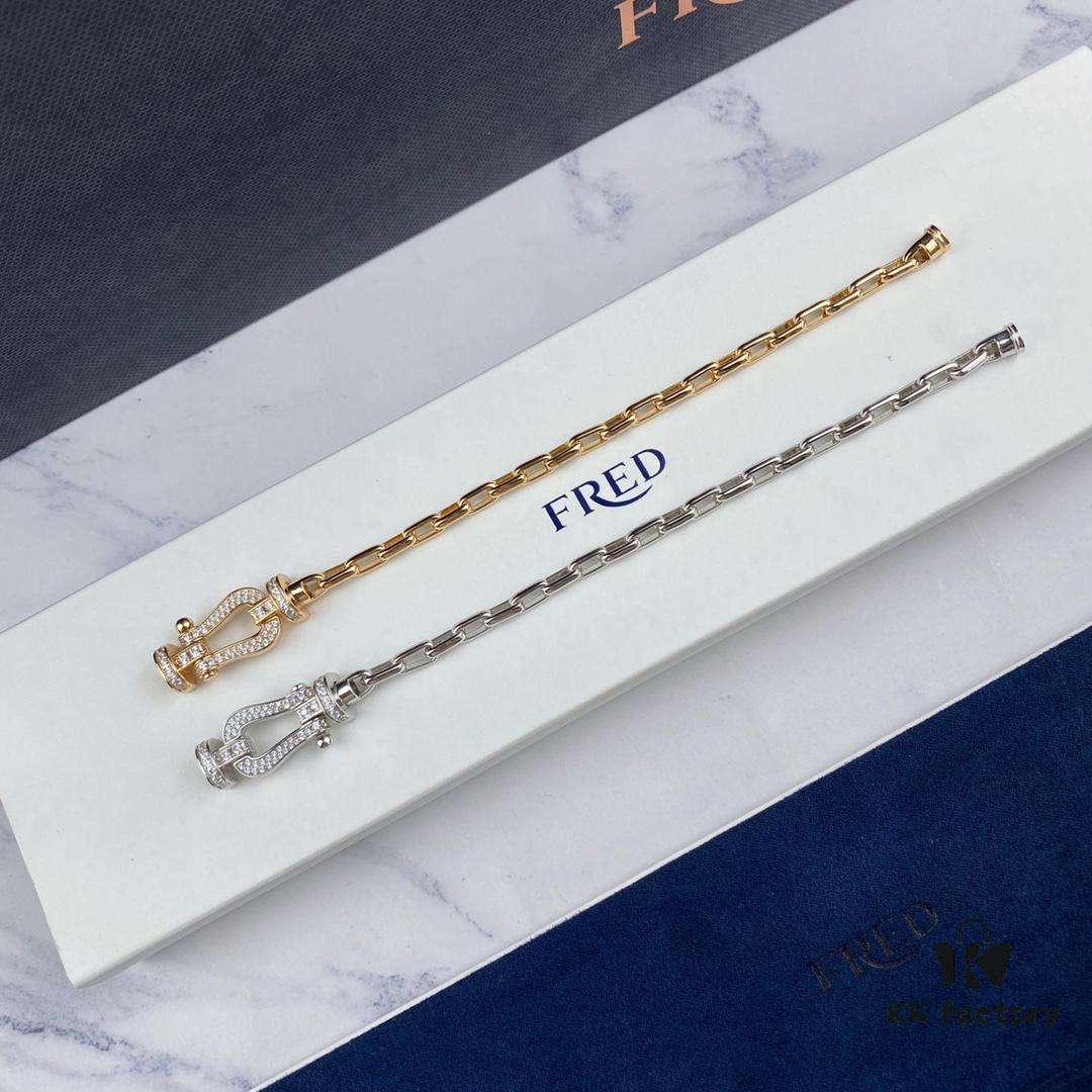692ff35699f2d84055c8db13 New Arrival! Fred Large Buckle Bracelet – High-End Custom Pure Silver, Thickened 18K Gold Plated, Precision Micro-Pave, Fashion Statement Piece in Platinum and Rose Gold