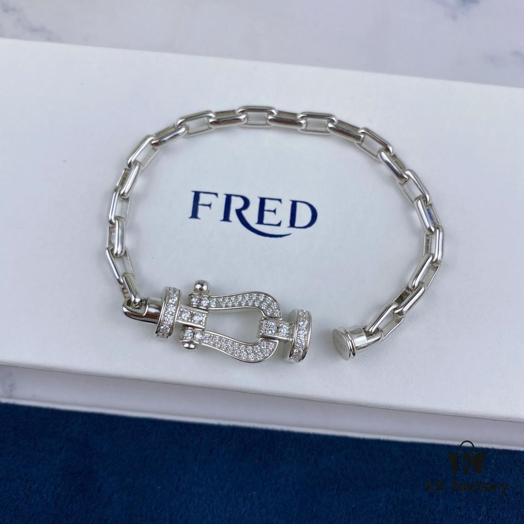 692ff35699f2d84055c8db15 New Arrival! Fred Large Buckle Bracelet – High-End Custom Pure Silver, Thickened 18K Gold Plated, Precision Micro-Pave, Fashion Statement Piece in Platinum and Rose Gold