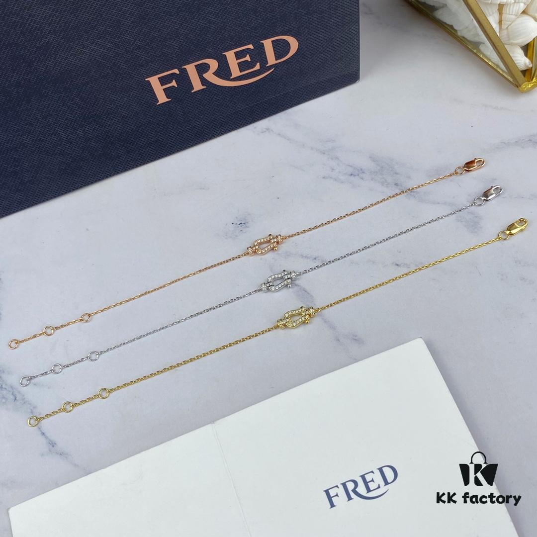 692ff35a99f2d84055c8db18 Fred Force 18K Gold Plated Sterling Silver Horse-Shoe Charm Bracelet with Micro-Paved Zirconia - Luxury Fashion Designer Jewelry, Rhodium, Rose Gold, Yellow Gold Finish