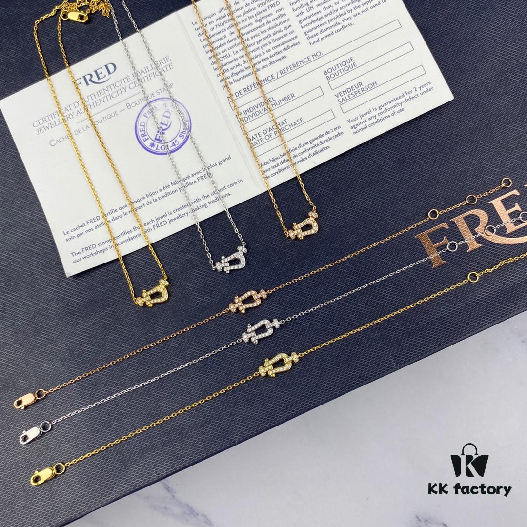 692ff35b99f2d84055c8db19 Fred Force 18K Gold Plated Sterling Silver Horse-Shoe Charm Bracelet with Micro-Paved Zirconia - Luxury Fashion Designer Jewelry, Rhodium, Rose Gold, Yellow Gold Finish