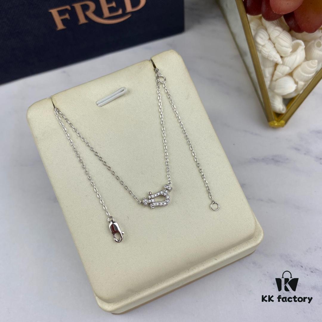 692ff35f99f2d84055c8db21 Fred Force 18K Gold Plated Sterling Silver Horseshoe Pendant Necklace with Full Diamond Micro-Pave Clasp