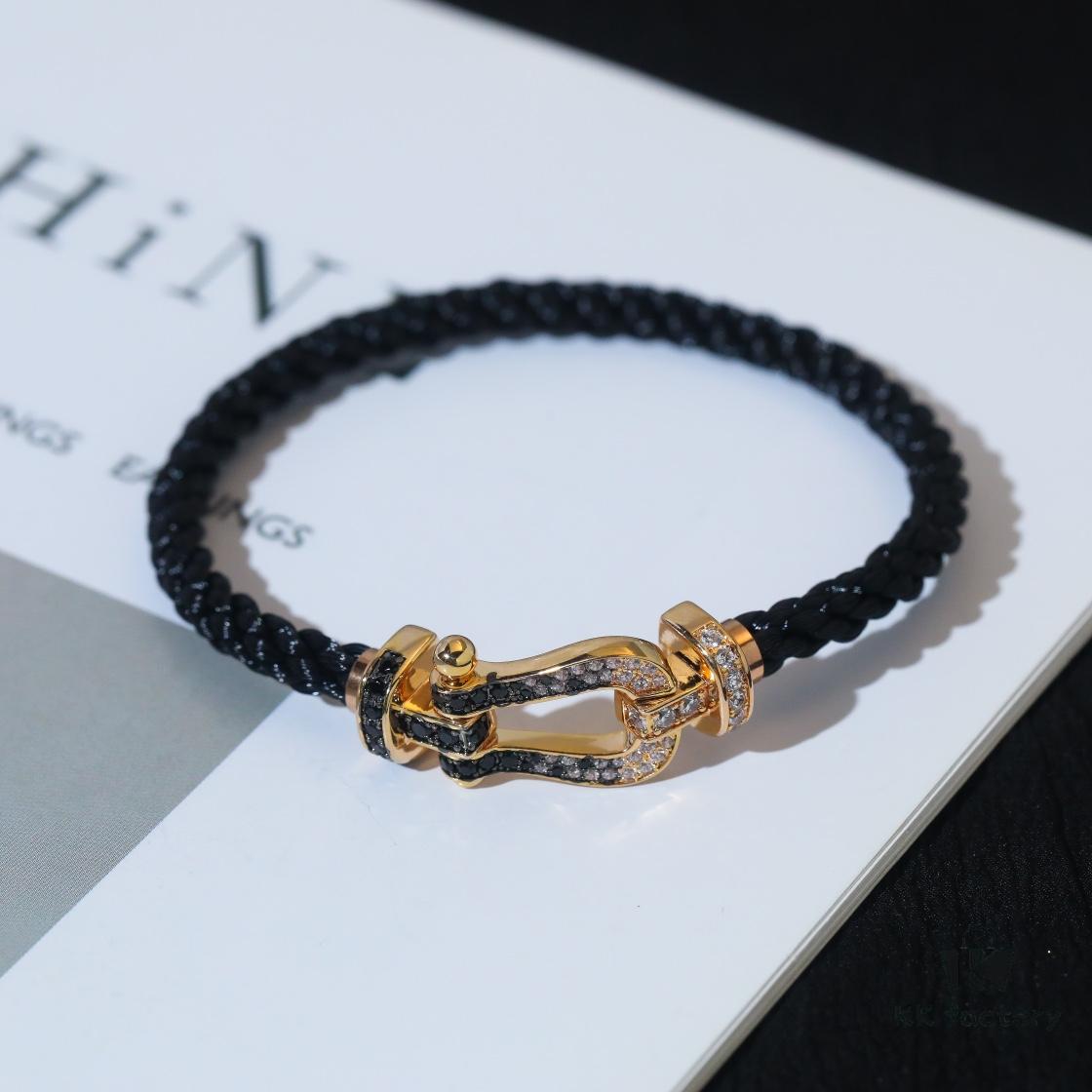 Fred Gradual Black Diamond Large Horseshoe Clasp