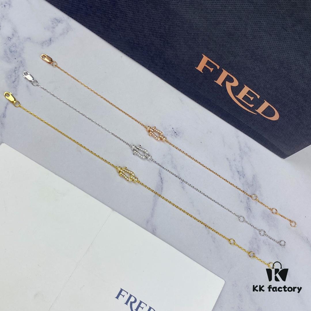 692ff39a99f2d84055c8db76 Fred Force 18K Gold Plated Sterling Silver Horse-Shoe Charm Bracelet with Micro-Paved Zirconia - Luxury Fashion Designer Jewelry, Rhodium, Rose Gold, Yellow Gold Finish