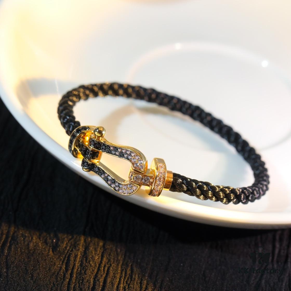 Fred Gradual Black Diamond Large Horseshoe Clasp