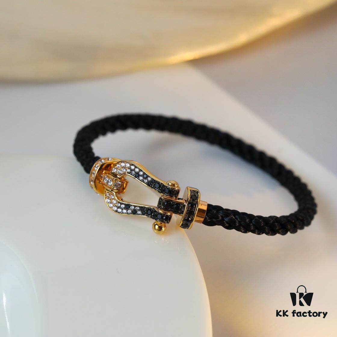 Fred Gradual Black Diamond Large Horseshoe Clasp