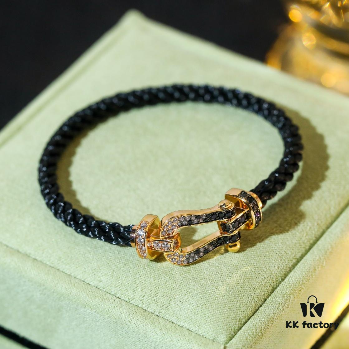 Fred Gradual Black Diamond Large Horseshoe Clasp