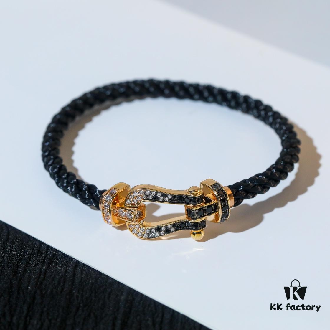 Fred Gradual Black Diamond Large Horseshoe Clasp