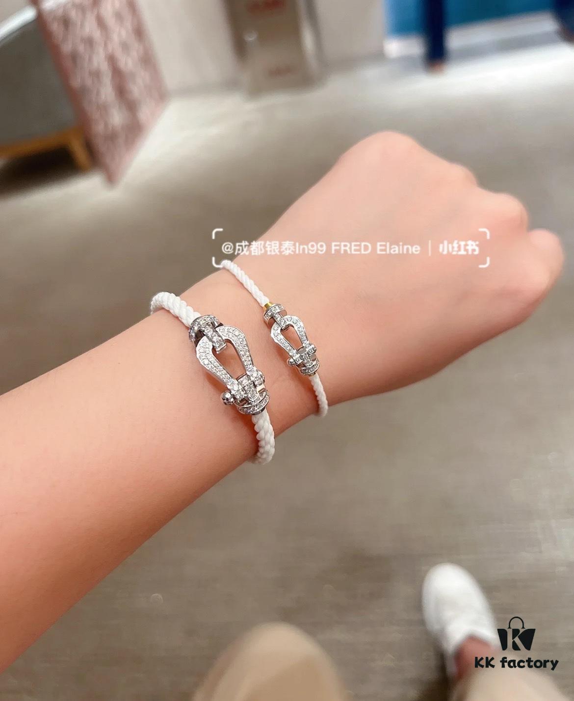 692ff3b999f2d84055c8dbae FRED Force 10 Bracelet in White with Diamond-Set Clasp – Large Size