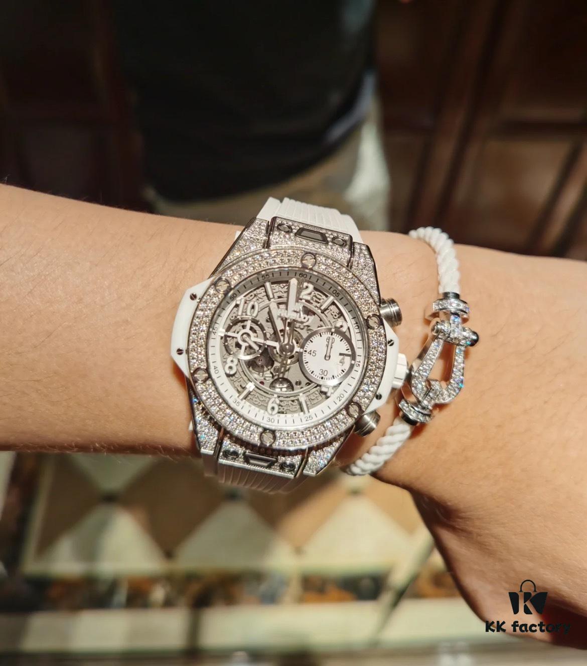 692ff3ba99f2d84055c8dbb2 FRED Force 10 Bracelet in White with Diamond-Set Clasp – Large Size