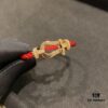 692ff3c199f2d84055c8dbbd FRED Force 10 Bracelet - Large Rose Gold with Diamonds, Classic Red String