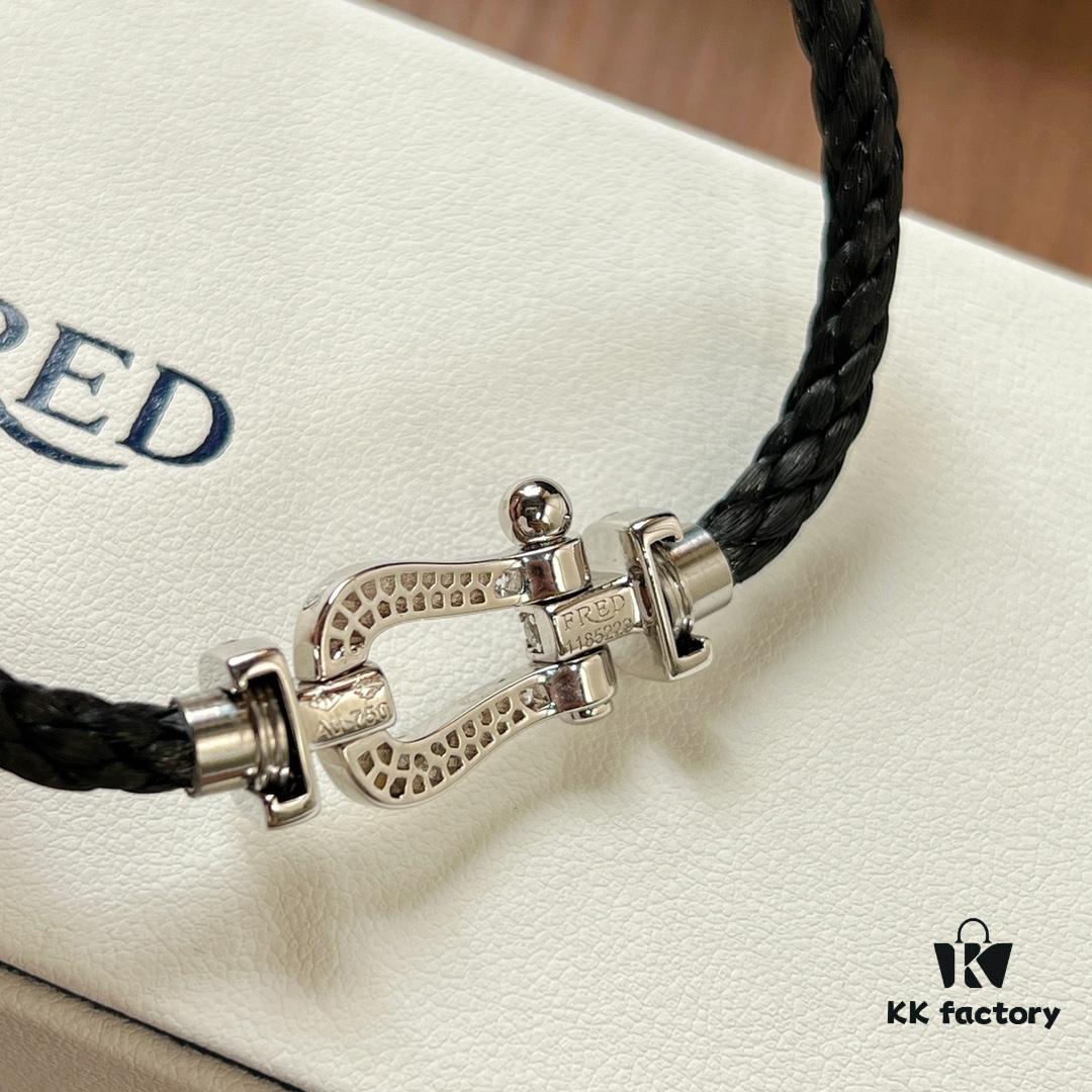 692ff3f999f2d84055c8dc11 New Arrival! Couple Bracelet by Fred, One-to-One Precision Craftsmanship, Stainless Steel Braided Chain with Micro-Paved Design, Must-Have Fashion Accessory for Trendsetters