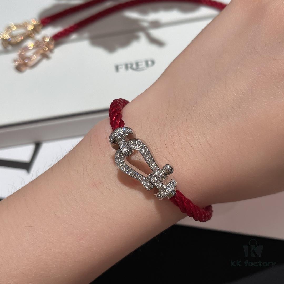 692ff3fb99f2d84055c8dc13 Fred #Horsebit Full Diamond Red Steel Rope Bracelet