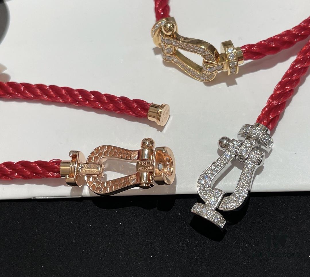 692ff3fd99f2d84055c8dc16 Fred #Horsebit Full Diamond Red Steel Rope Bracelet