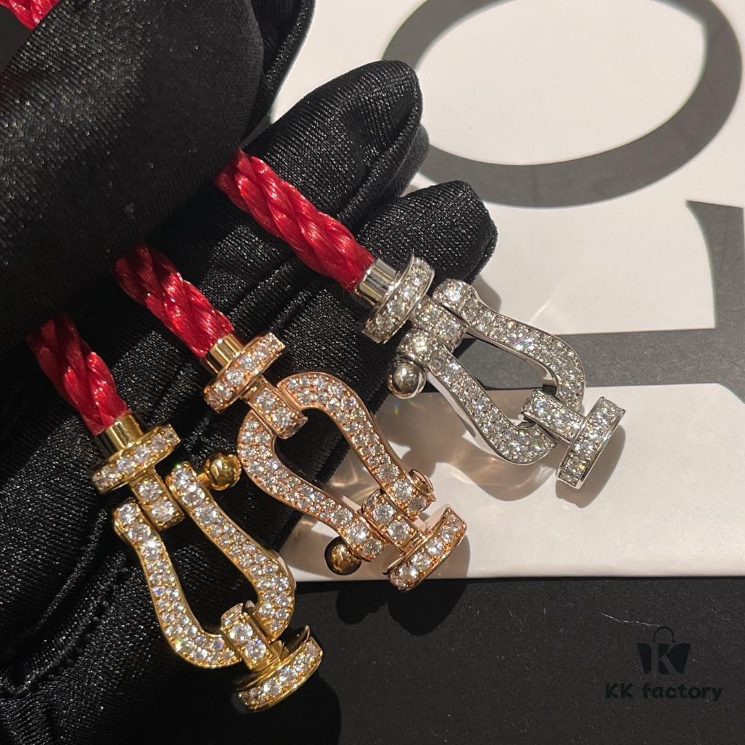692ff3fe99f2d84055c8dc17 Fred #Horsebit Full Diamond Red Steel Rope Bracelet
