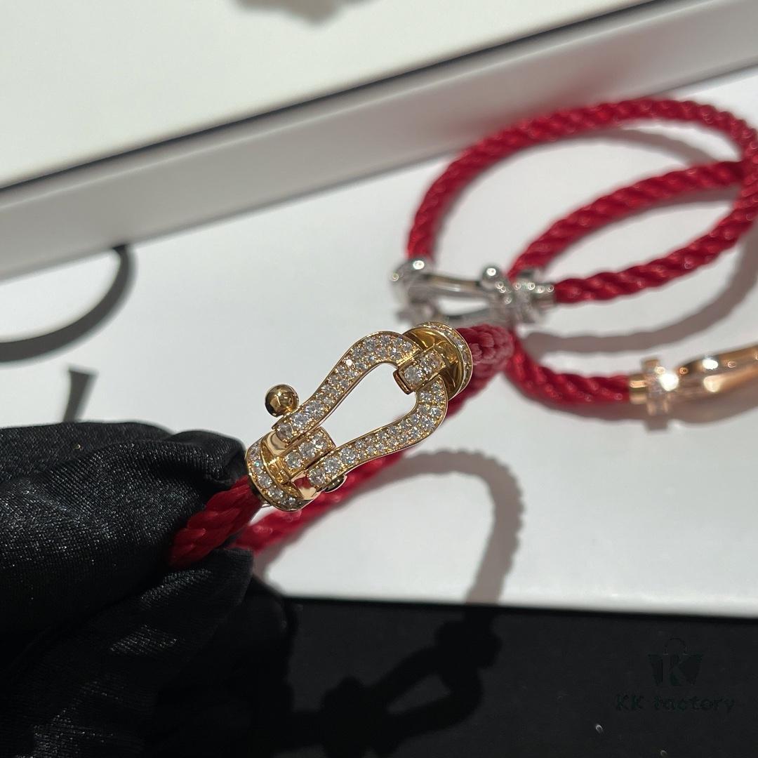692ff40499f2d84055c8dc1f Fred #Horsebit Full Diamond Red Steel Rope Bracelet