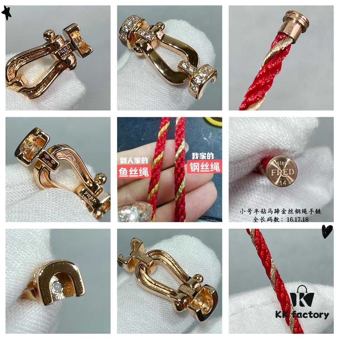 692ff40b99f2d84055c8dc2a New Release ❤️ Fred Style Small Half-Diamond Horseshoe Gold-Plated Stainless Steel Bracelet – Fashionable, Exquisite, High-End Custom Design